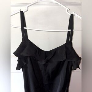 Ralph Lauren Black Ruffled Midi Dress